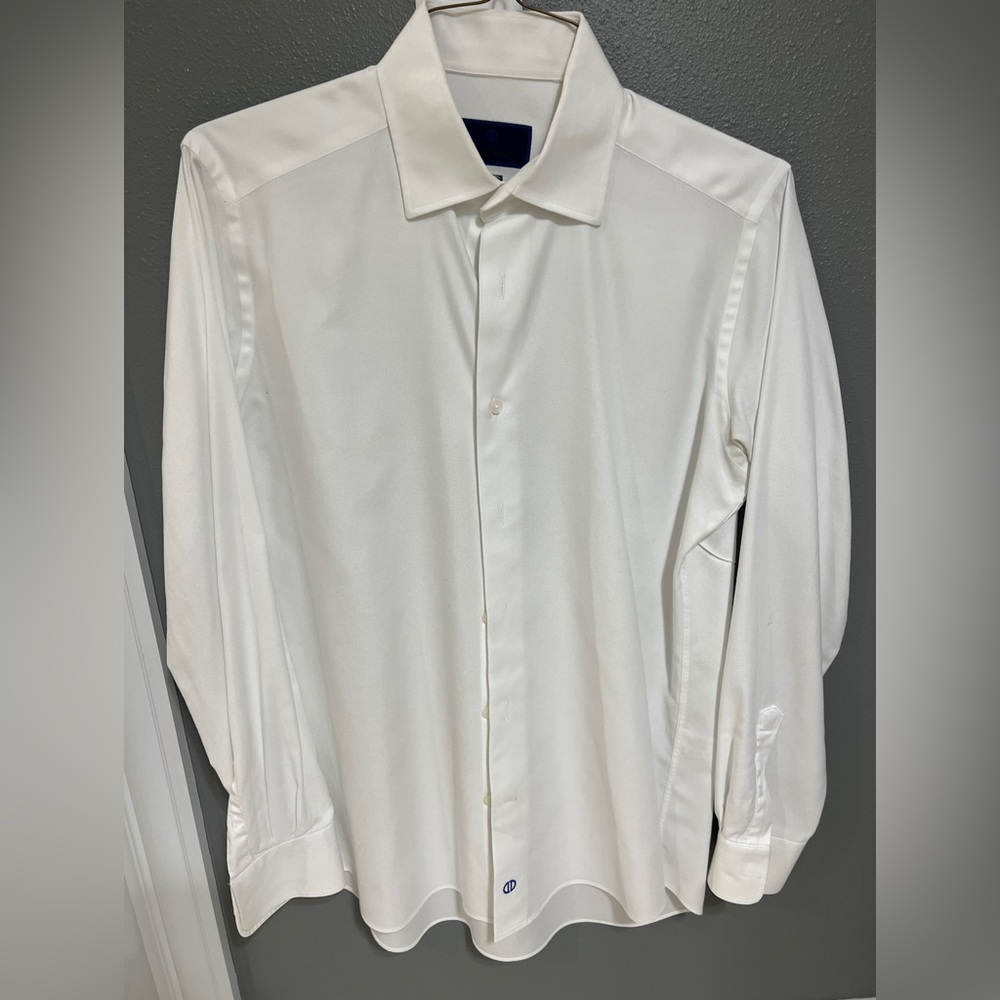 David Donahue White Dress Shirt - Trim Fit - 15.5 Neck - 34/35